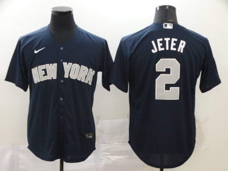 Men's New York Yankees Derek Jeter #2 Navy Jersey